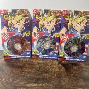 1996 RARE Yu-Gi-Oh Dvd Singles Limited Edition Set Of 3 With Stickers